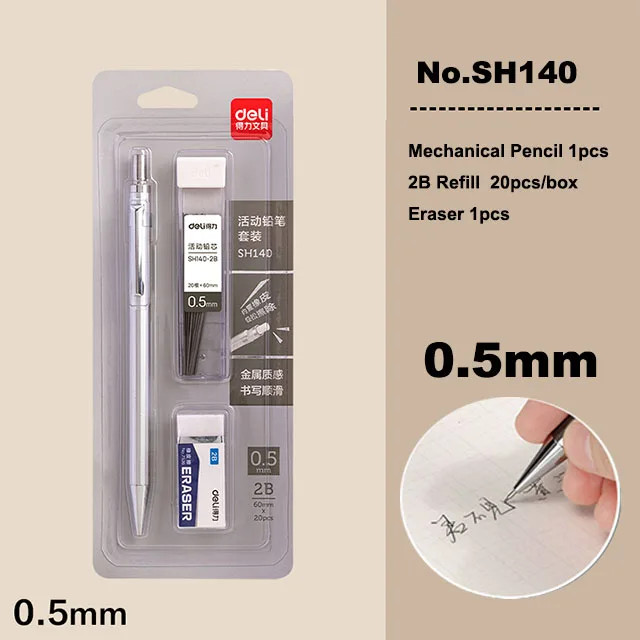 Picture of Deli SH140 Mechanical Pencil 0.5mm 2B Lead Pencil Refill