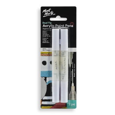 Picture of Mont Marte Acrylic Paint Pens Dual Tip White 2pc