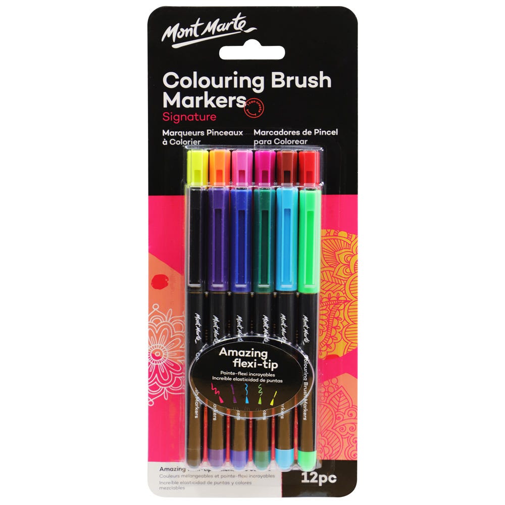 Picture of Mont Marte Colouring Brush Markers 12pc