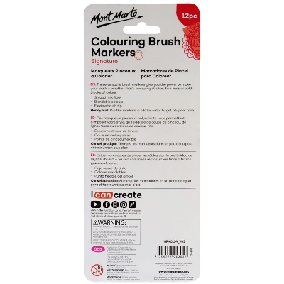 Picture of Mont Marte Colouring Brush Markers 12pc