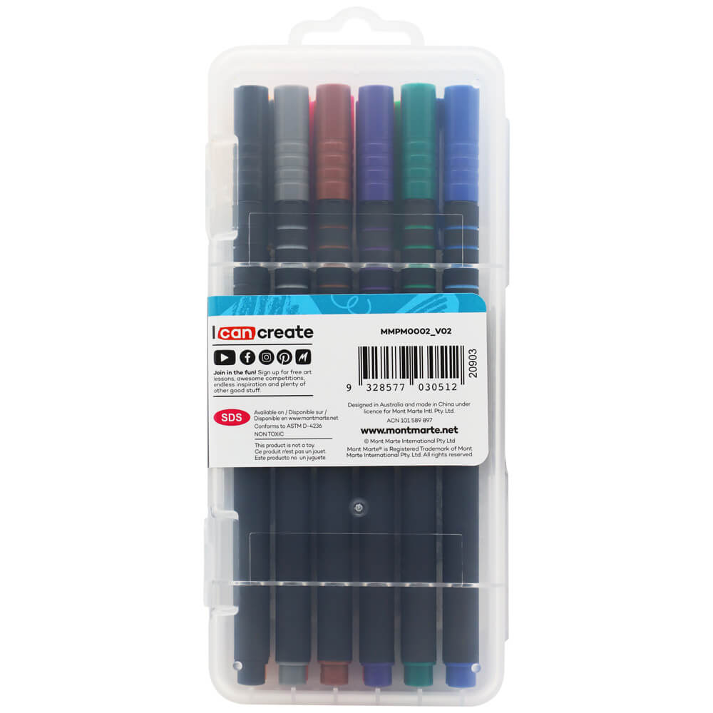 Picture of Mont Marte Fineliner Pen Soft Grip 12pc