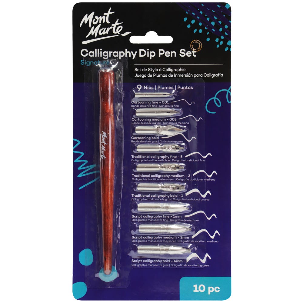 Picture of Mont Marte Calligraphy Dip Pen Set - 9 Nib