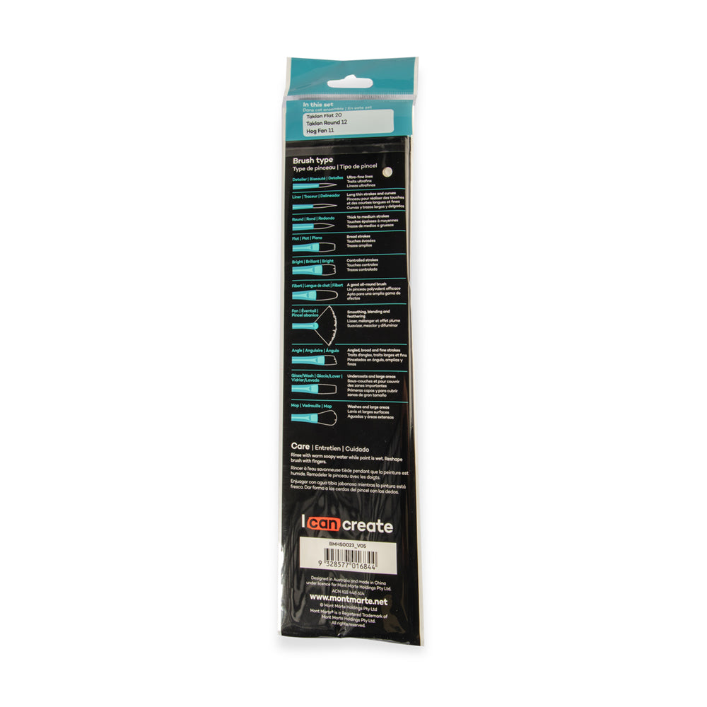 Picture of Mont Marte Gallery Series Brush Set Oil-3pcs