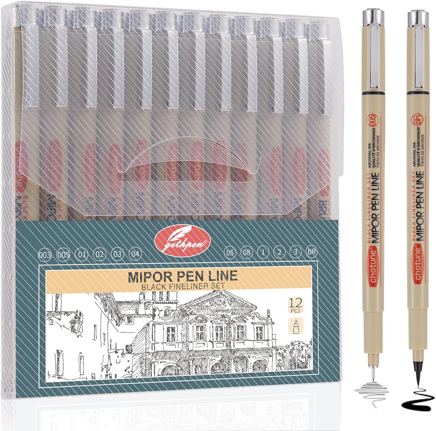 Picture of Chotune Architecture Pen Fine liner Pen Engineering Grade Waterproof Smudge-proof for art students | Fineliner Pen Set LazMall Chotune Architecture Pen Fine liner Pen Engineering Grade Waterproof Smudge-proof for art students | Fineliner Pen Set