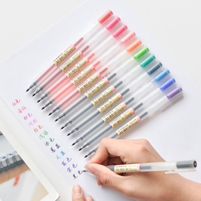 Picture of Deli EG119-12C Color Gel Pen 0.5mm Bullet (Mixed Color) (12Pcs/Box)
