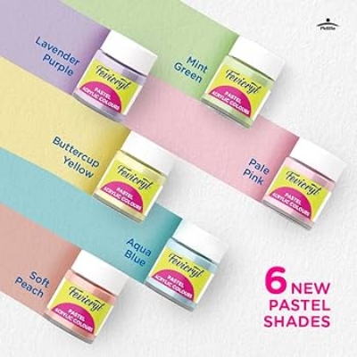 Picture of Fevicryl Multi Surface Pastel Acrylic Colours Kit 6 Shades X 15Ml