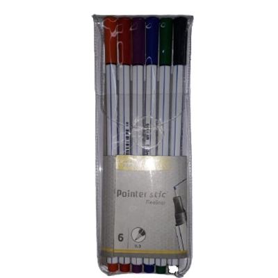 Picture of Dollar Pointer Stic 0.3 Fine liner 6 Fineliner Pen.