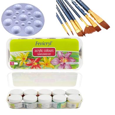 Picture of Papertree Combo Acrylic Paint Color and Brush Set