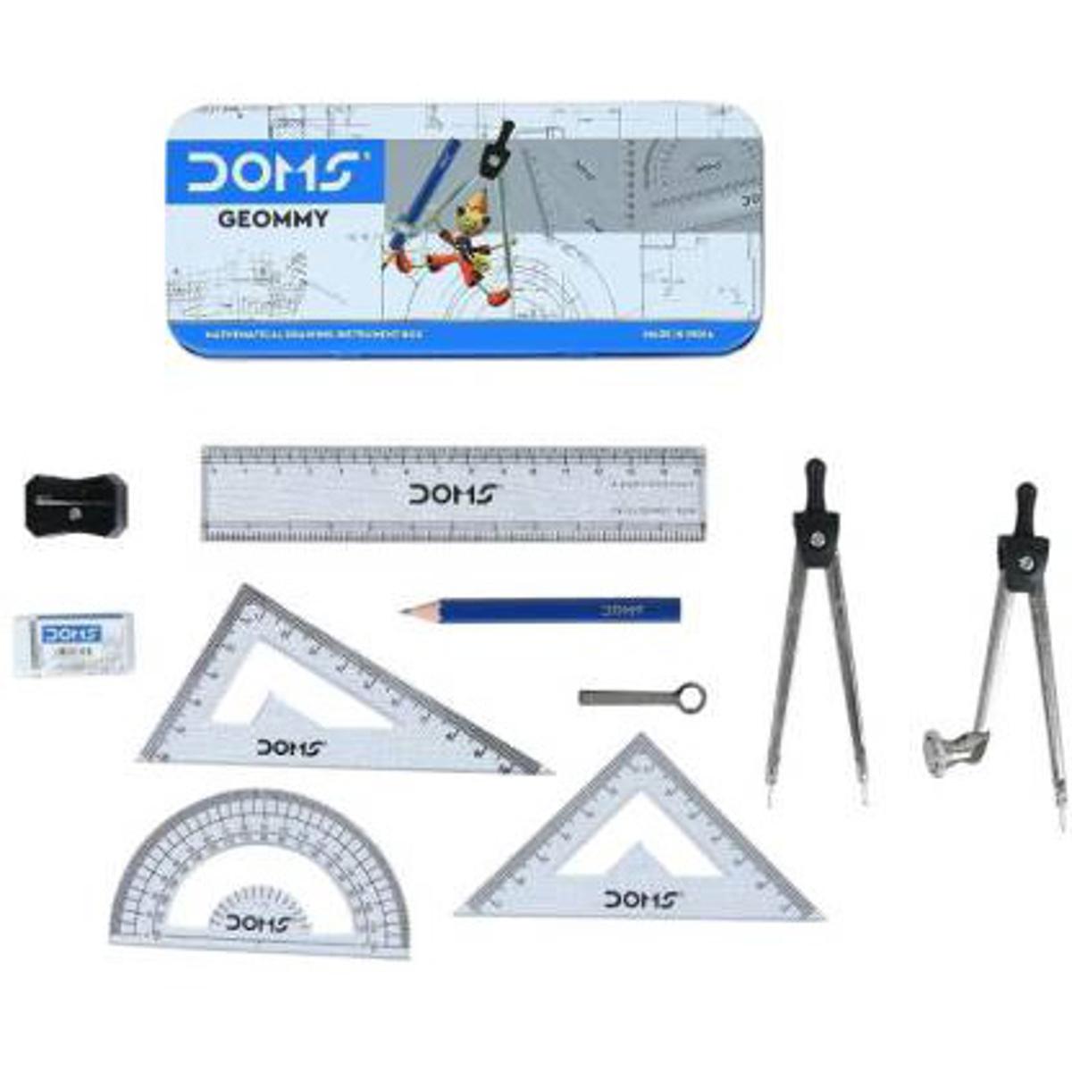 Picture of DOMS Geommy Mathematical Drawing Instrument Geometry Box - 10pcs Set