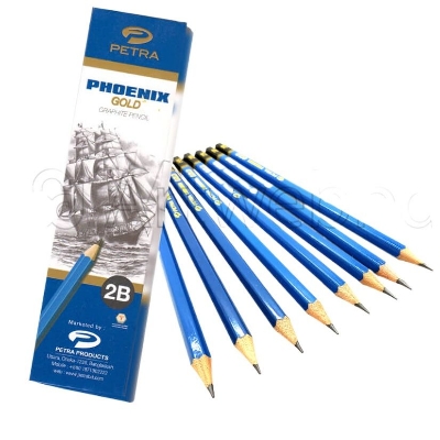 Picture of Petra Phoenix Gold Graphite Pencils 12 pcs - 2B