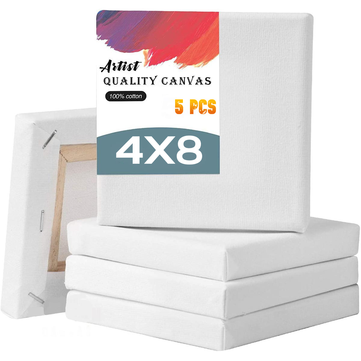 Picture of Papertree Premium White Canvas 4X8 INCH - 5 Pcs