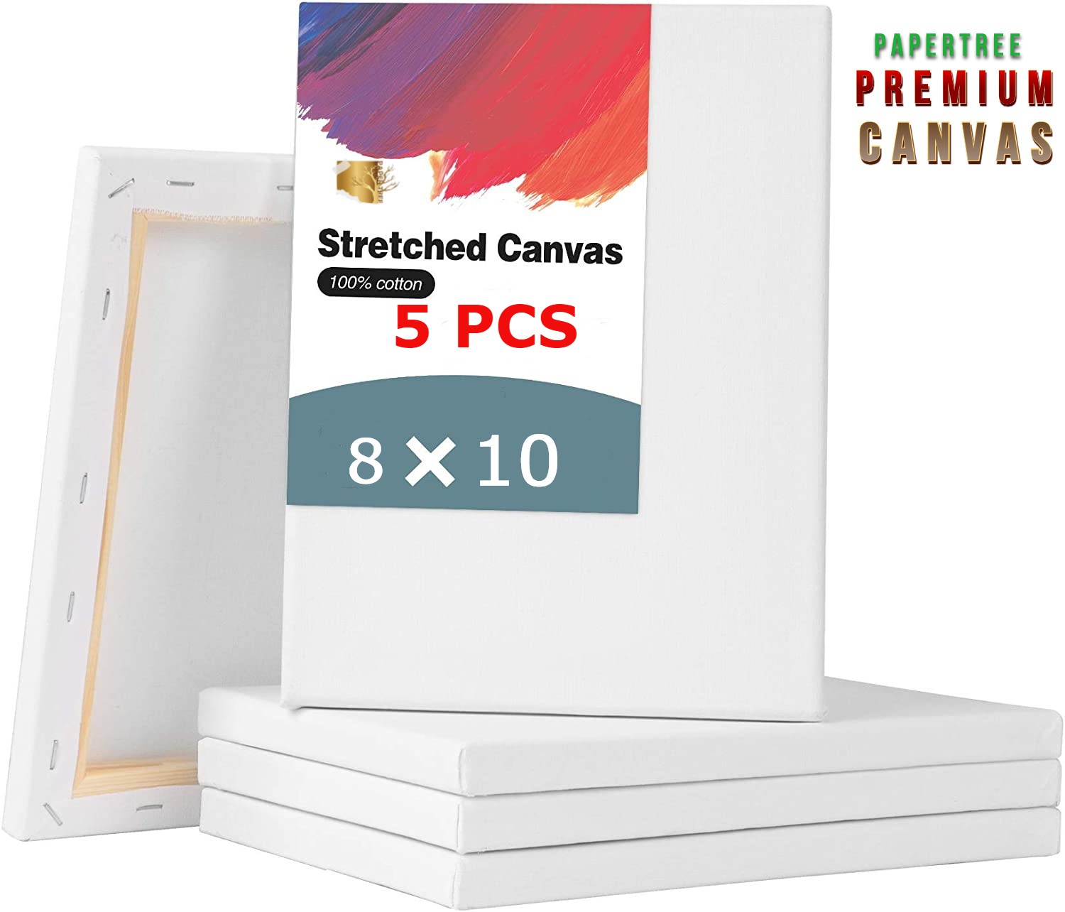 Picture of Papertree Premium White Canvas 8X10 INCH - 5 Pcs