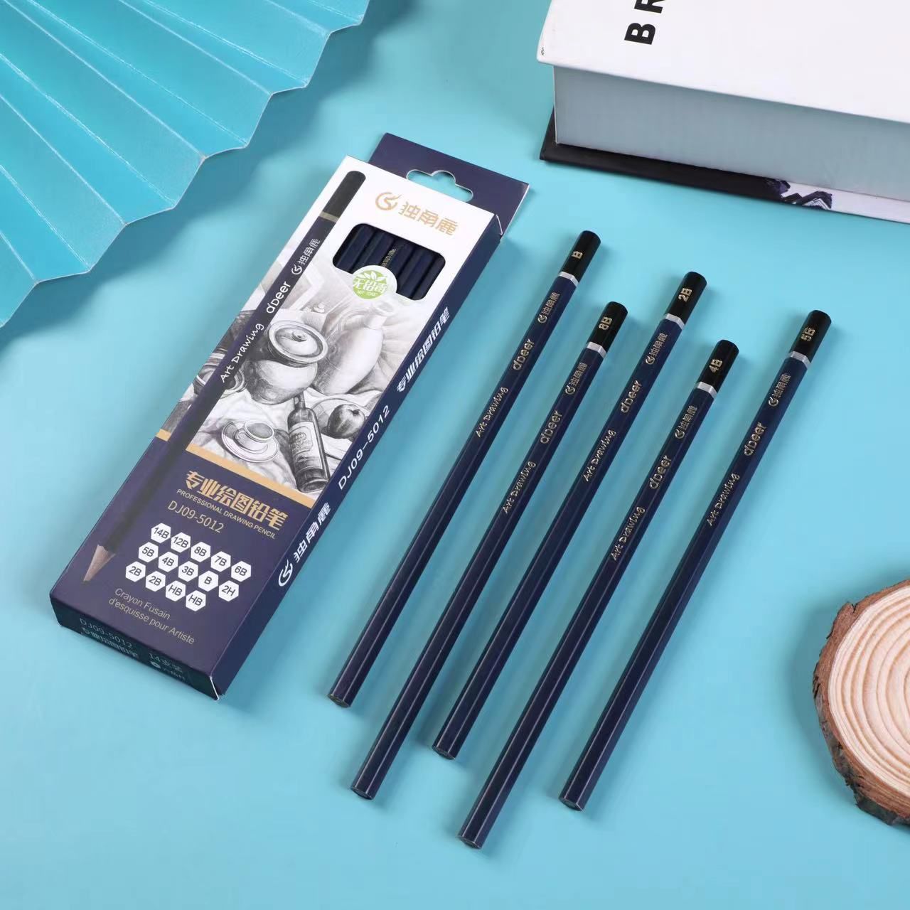 Picture of Koala Drawing Pencils 14pcs/set 12B, 10B, 8B, 7B, 6B, 5B, 4B, 3B, 2B, B, HB, 2H, 4H, 6H Graphite Sketching Pencils Professional Sketch Pencils Set for Drawing