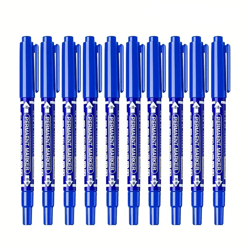 Picture of Dual tip Permanent Marker 12 Pcs Blue