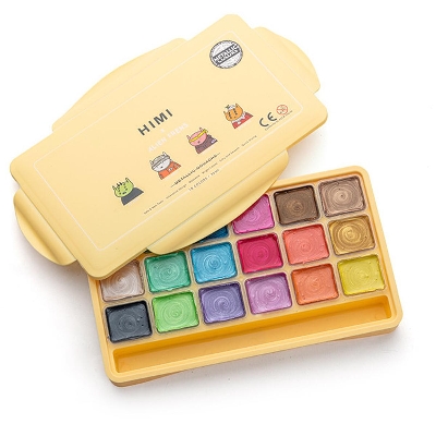 Picture of MIYA Himi Metallic Gouache Paint Set 18 Colors X 30Ml Unique Jelly Cup Design