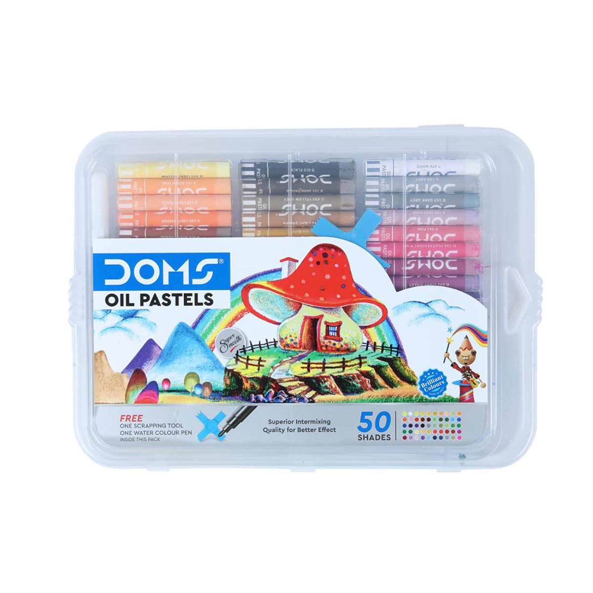 Picture of DOMS Oil Pastel 50 Shades with Plastic case new verson