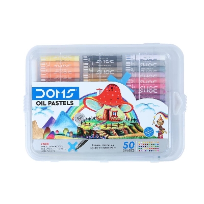 Picture of DOMS Oil Pastel 50 Shades with Plastic case new verson