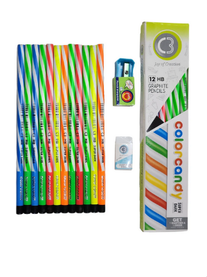 Picture of Doms Color candy HB Pencil full box with sharpner and eraser free