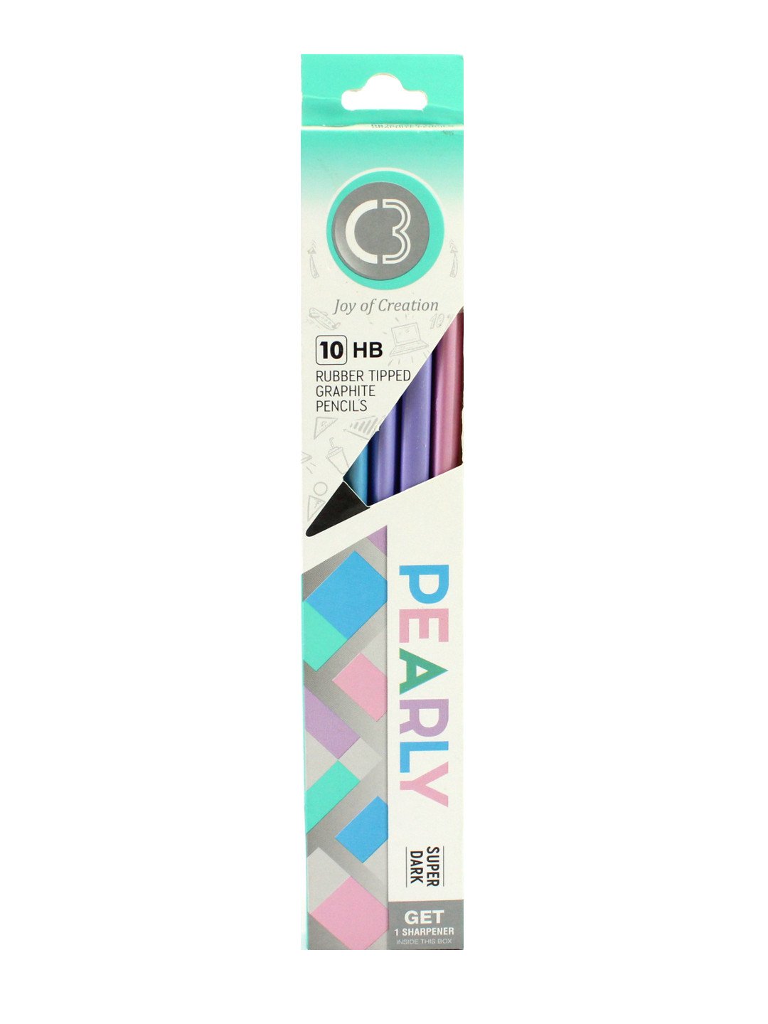 Picture of C3 Pearly Rubber Tipped Graphite Pencils HB