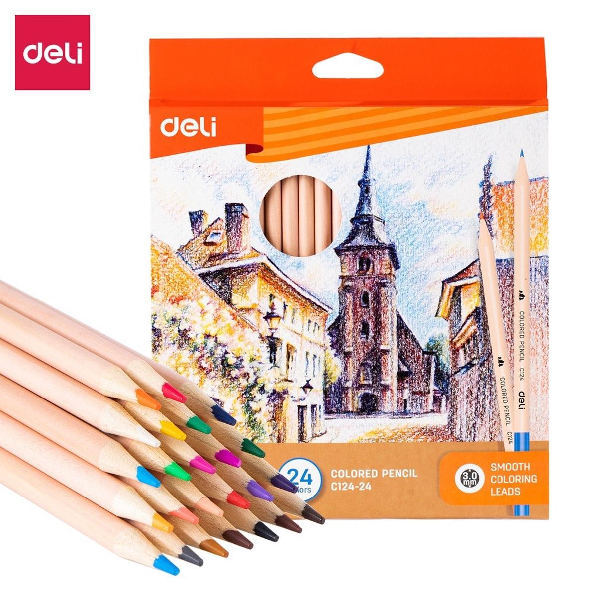 Picture of Deli CC124-24 Wood Colored Pencil 24 colors