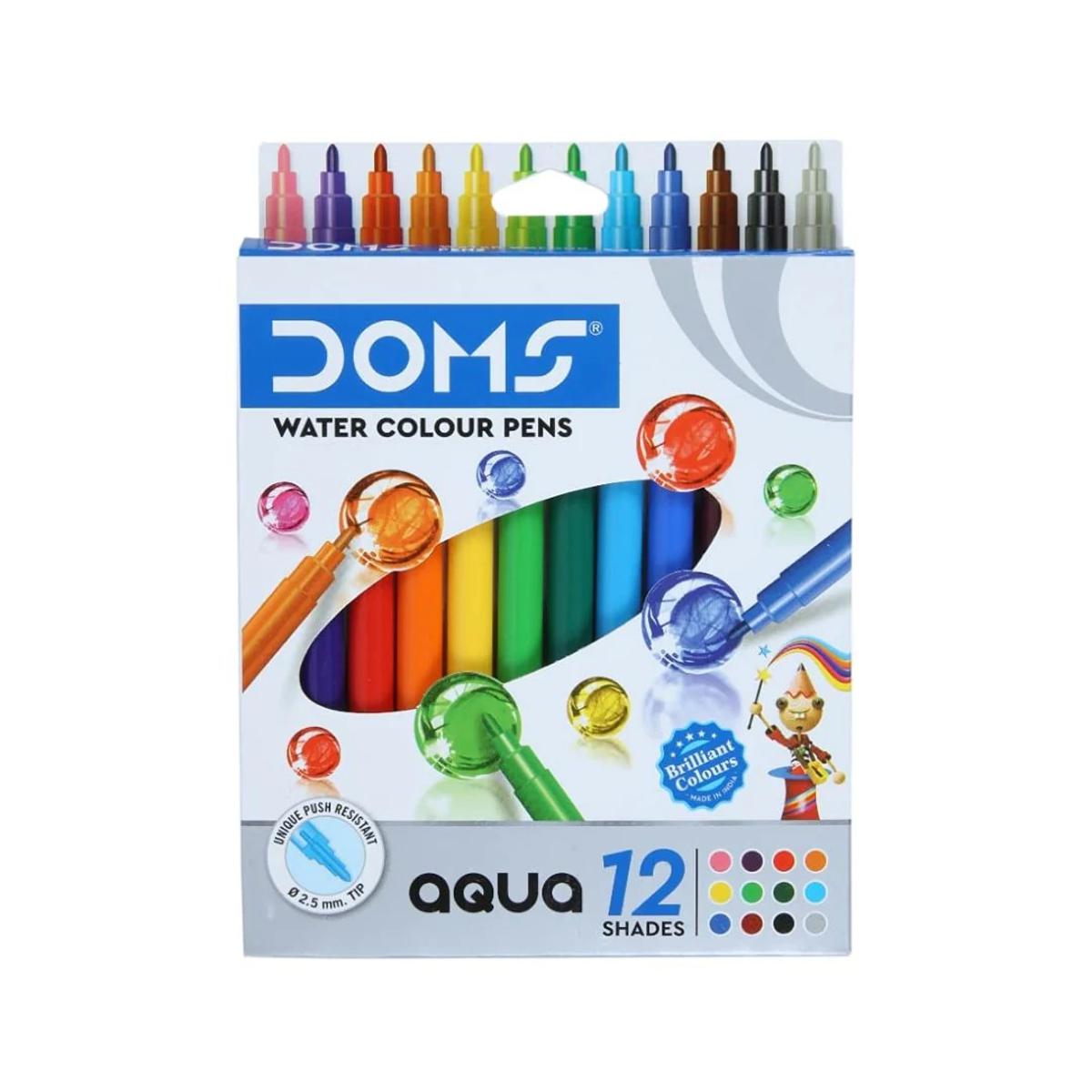 Picture of Doms Water Colour Pens Aqua - 12 Shades