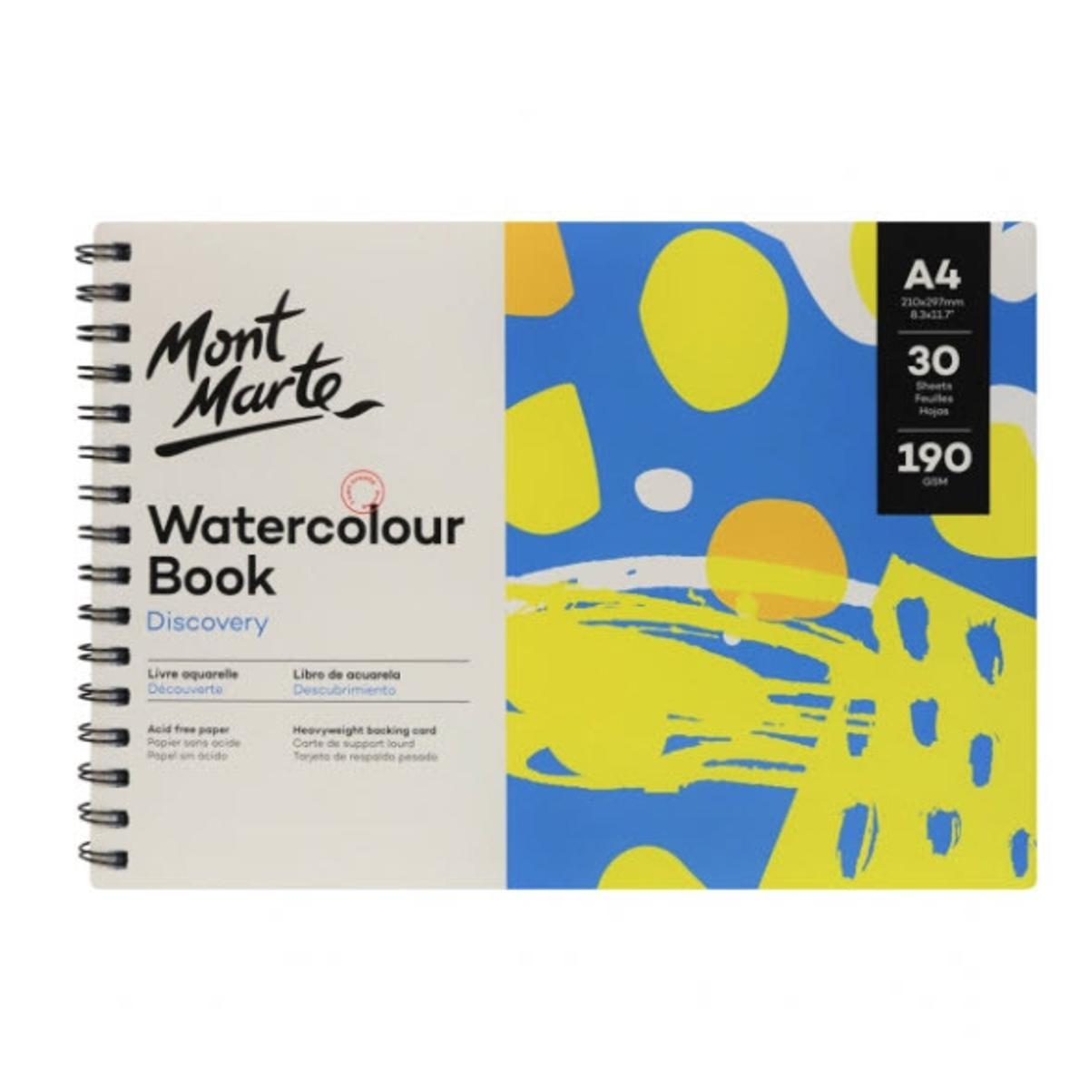 Picture of Mont Marte Discovery Watercolour Book Spiral Bound A4 190gsm