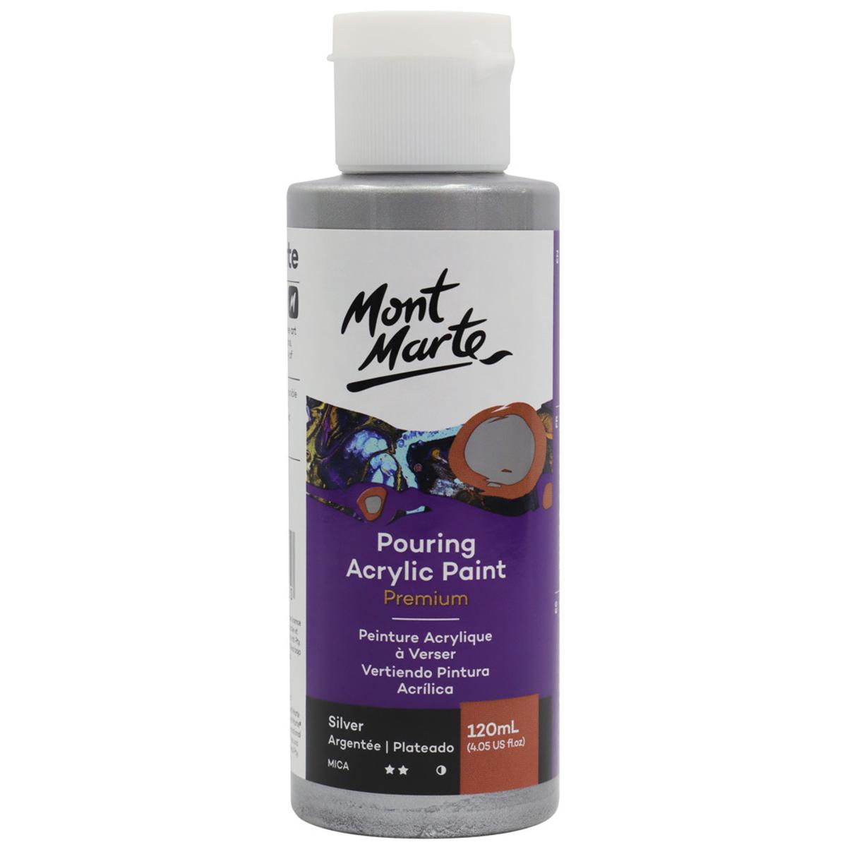 Picture of Mont Marte Acrylic Pouring Paint 120ml Silver