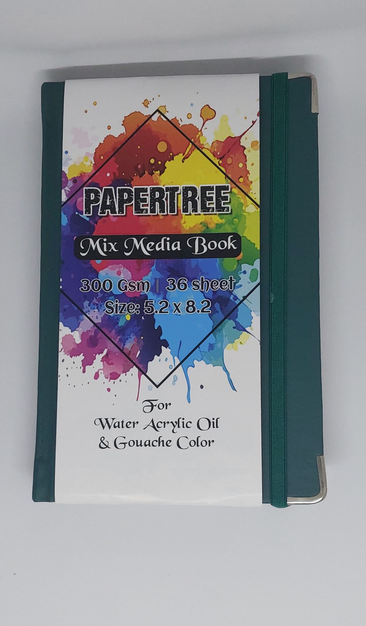 Picture of Papertree Leather Cover Mix Media Art Book For Acrylic Gouache & Oil Color 5.2x8.2 inch -36 sheets