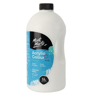 Picture of Mont Marte Acrylic Paint Pump Bottle 1L - Titanium White