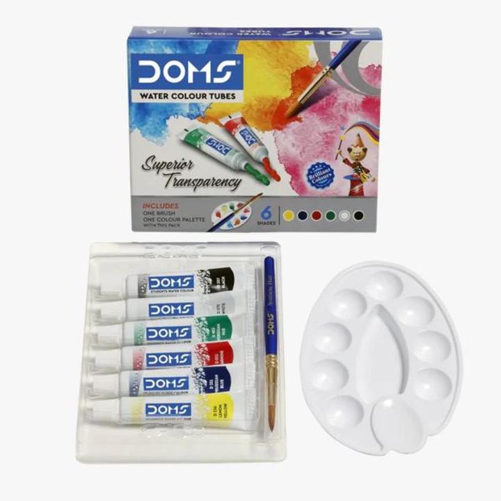Picture of Doms Water Color Tube 6 Sheds 5ml with 1pc Brush & 1pc Color palette included