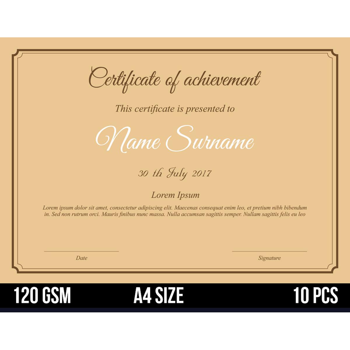Picture of Brown Kraft Certificate Paper A4 Size 120 Gsm - 20 Pcs