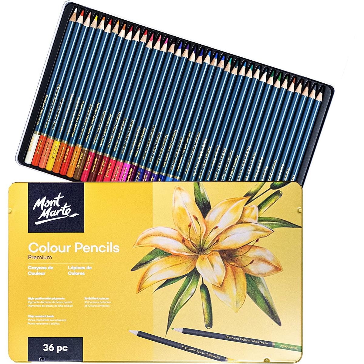Picture of Mont Marte Premium Color Pencils 36pc With Iron Box
