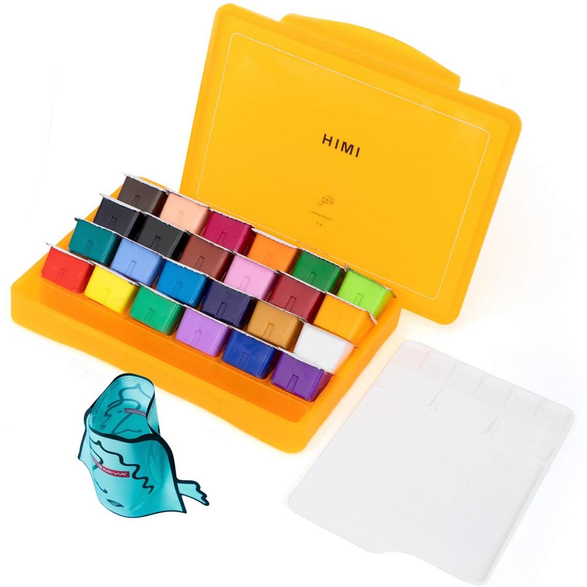 Picture of HIMI MIYA Gouache Paint Set, 24 Colors x 30m Jelly Cup Design, Non-Toxic, Perfect for Beginners, Students, Artists