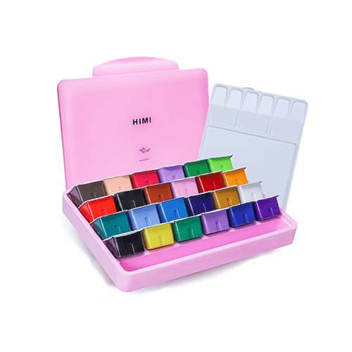 Picture of HIMI MIYA Gouache Paint Set, 24 Colors x 30m Jelly Cup Design, Non-Toxic, Perfect for Beginners, Students, Artists