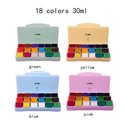 Picture of HIMI MIYA Gouache Paints set, 18 Colors, 30ml Non Toxic Paint for Canvas and Paper, Art Supplies for Professionals & Students