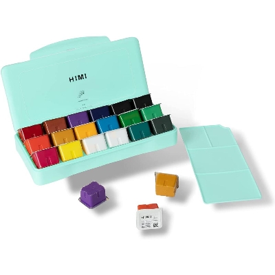 Picture of HIMI MIYA Gouache Paints set, 18 Colors, 30ml Non Toxic Paint for Canvas and Paper, Art Supplies for Professionals & Students