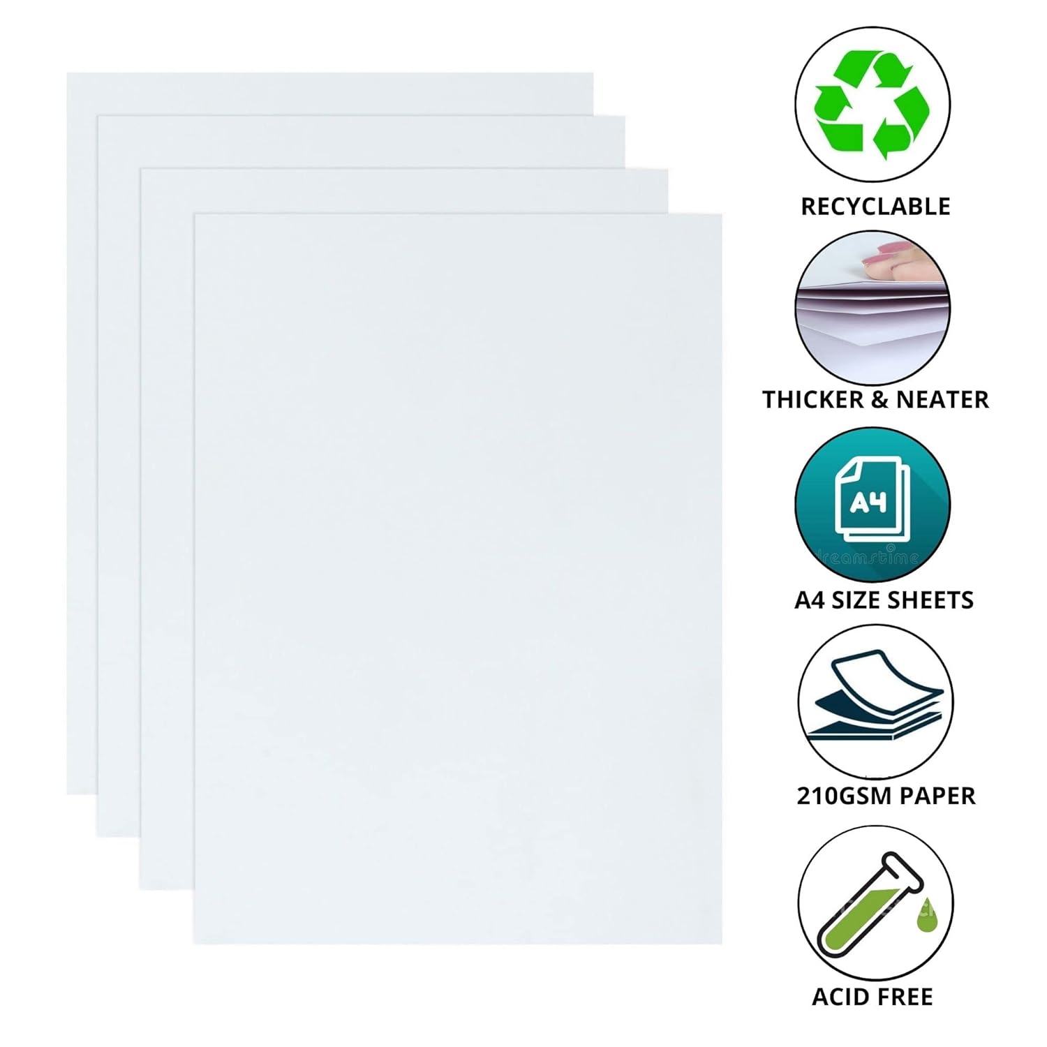 Picture of Premium Quality White Art Card With White Brightness 250gsm A4 | Pack of 10 Pcs