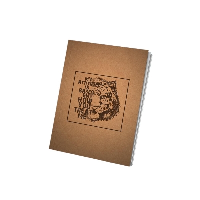 Picture of Papertree Vintage A5 Notebook Sketchbook Drawing Sketchpad (MY ATTITUDE .....) Perfect For ● Graphite Pencils ● Colour Pencils ● Pastel Pencils ● Charcoal Pencils ● Soft Pastels ● Oil Pastels ● Metallic Fineliners