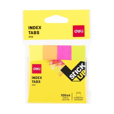 Picture of Deli EA11202 Paper Index Tabs 4 Neon Colour