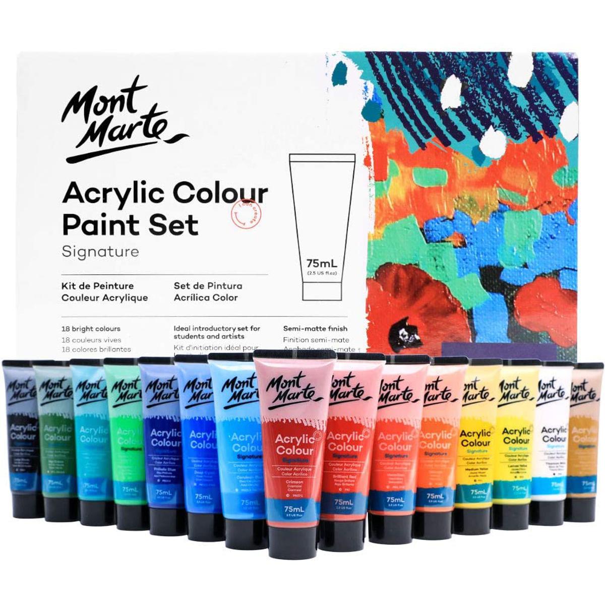 Picture of Mont Marte Acrylic Color Paint Set 75ml 18 Shade