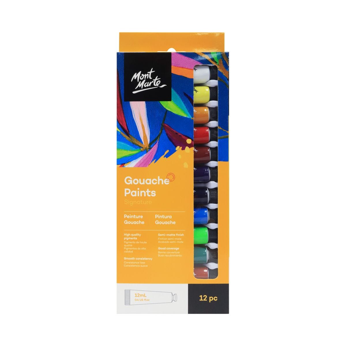 Picture of Mont Marte Gouache Paints set 12 color 12ml tubes