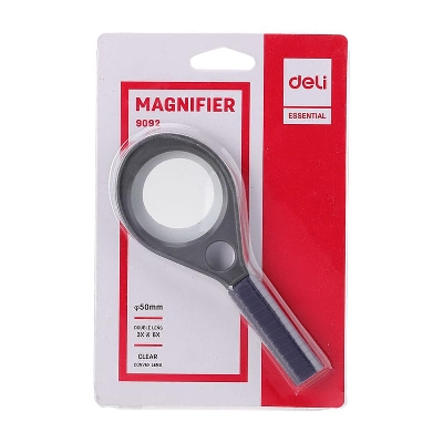 Picture of Deli	E9092 Magnifier ● Magnification: Large glass: 3.0x, Small magnifier: 5x.