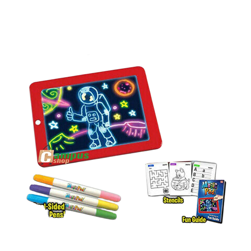 Picture of 3D Magic Drawing Pad LED Writing,Art Magic Board Pad With Pen Brush Children Clipboard Gift Set