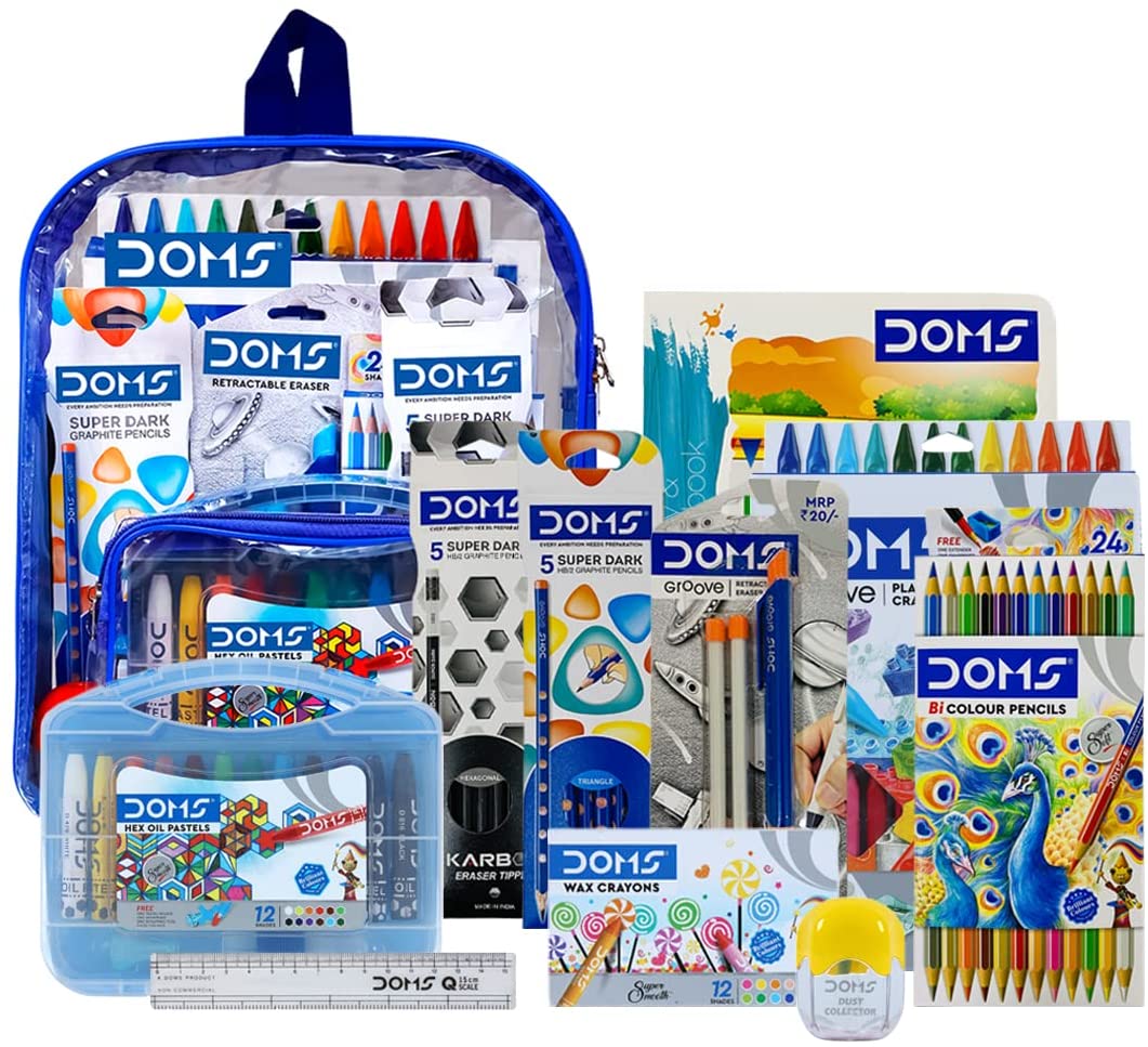 Picture of Doms Smart Stationery & Art Kit with Transparent Zipper Bag