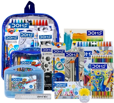 Picture of Doms Smart Stationery & Art Kit with Transparent Zipper Bag