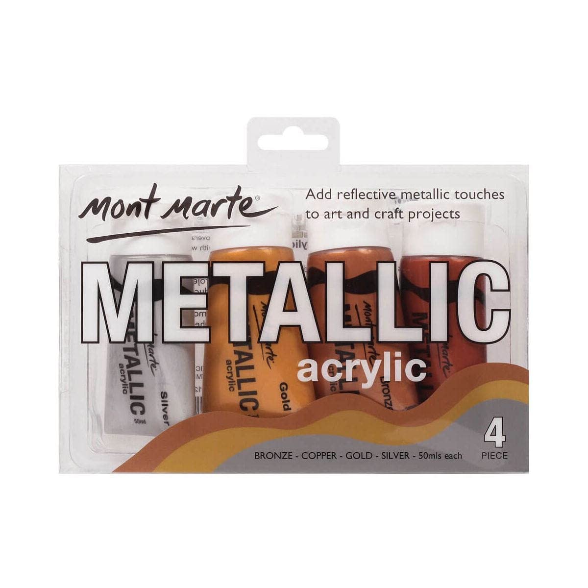Picture of Mont Marte Metallic Acrylic 50ML 4 Colour