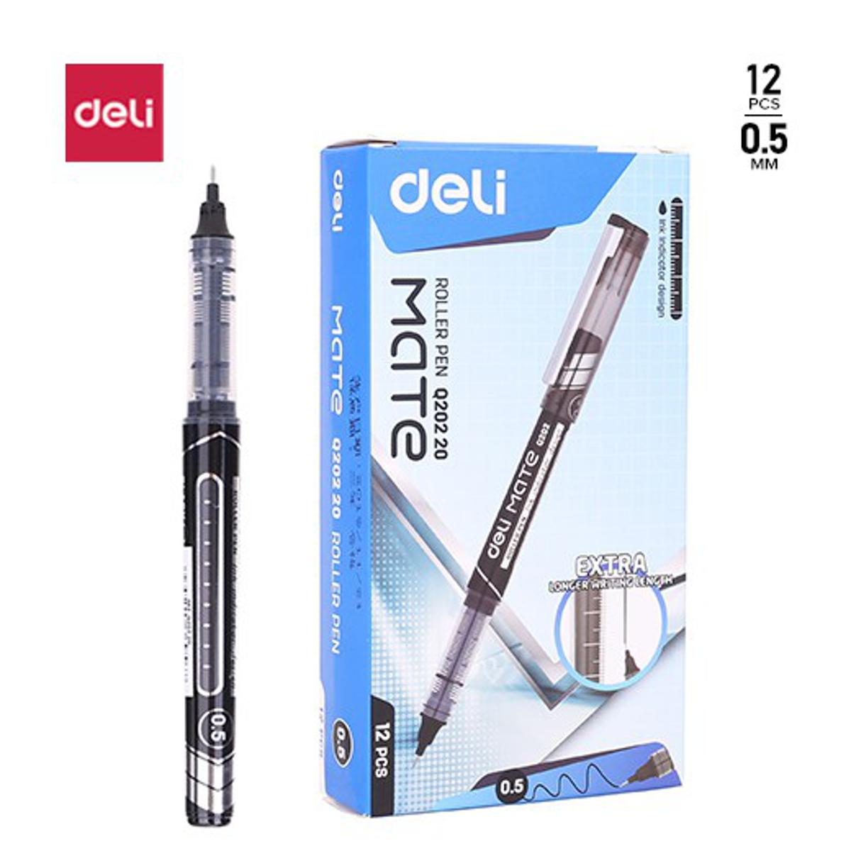 Picture of Deli EQ20220 Mate Roller pen 0.5mm Black | Pack of 12 Pcs