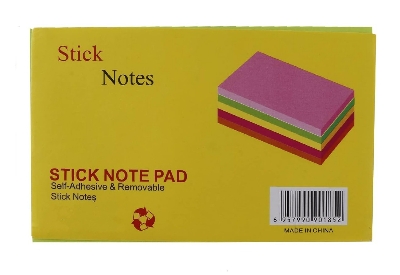 Picture of Multicolor Sticky Notes 3X4 Inch (5 Colors x 100 Sheets)