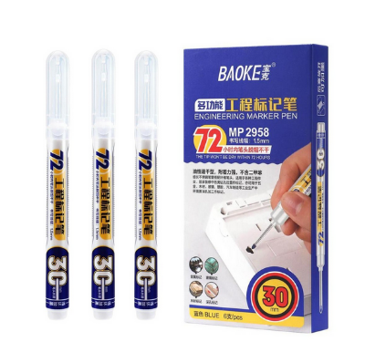 Picture of 1 PCS BAOKE 2958 Long head Enginiaring Marker pen Long Nib Head Markers for Metal Perforating Pen, Waterproof, Bathroom, Woodworking Decoration, Multi-Purpose
