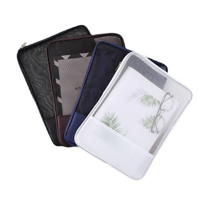 Picture of Document Mesh Bag A4 File Storage Bag Zipper Pouch Stationery Case Storage File Folders for School Office Supplies Students Travel Storage Bags